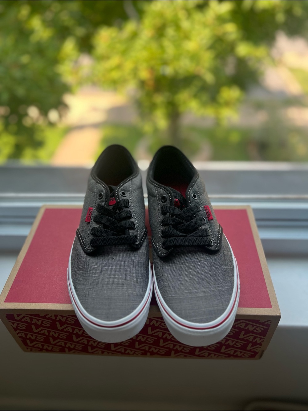 Vans Gray and Black Low-Top Canvas Sneakers